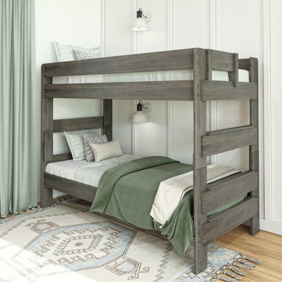 Max & Lily Twin over Twin Bunk Bed, Farmhouse Solid Wood Bunk Beds for Kids