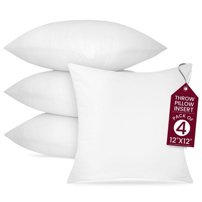 Lux Decor Collection Pack of 4 Decorative Cushion Throw Pillows Insert for Sofa Chair Bed
