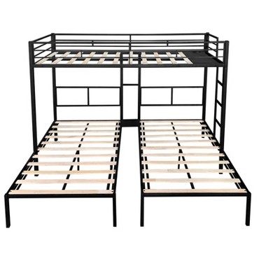 TIRAMISUBEST Triple Bunk Bed with Sturdy Metal Frame & Wood Slats - Noise-Free, No Box Spring Needed