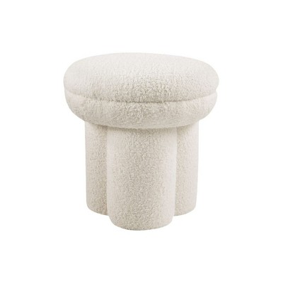 GlasFlength Accent Chairs Sofa Stool Footstool Vanity Stool Makeup Armless Chair Lazy Chair for Living Room, Beige, 17.5"*17.5"*19"