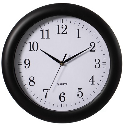 Clockswise 13.75 Inch Plastic Round Battery Operated Simple Modern Wall Clock - Office, Livingroom, Dining Room, Bedroom and Kitchen Wall Decor