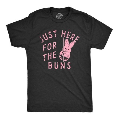Mens Just Here for The Buns T Shirt Funny Stripping Holiday Bunny Adult Joke Tee for Guys - Crazy Dog Men's T Shirt For Holiday Holiday