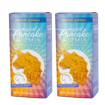 Cobblestone Kitchens 16 oz Unicorn Pancake Mix & Unicorn Cookie Cutter - Pack of 2