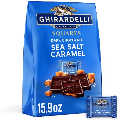 Ghirardelli Dark Chocolate Candy squares with Sea Salt Caramel Filling