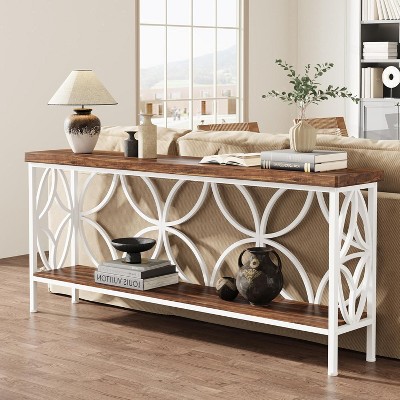 Tribesigns 70.86-Inch Narrow Sofa Table with Storage
