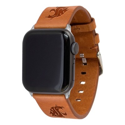 NCAA Washington State Cougars Apple Watch Compatible Leather Band 38/40/41mm - Tan