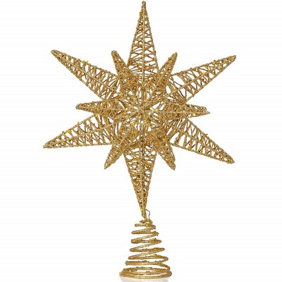 Ornativity 3D Glitter Star Tree Topper - Gold