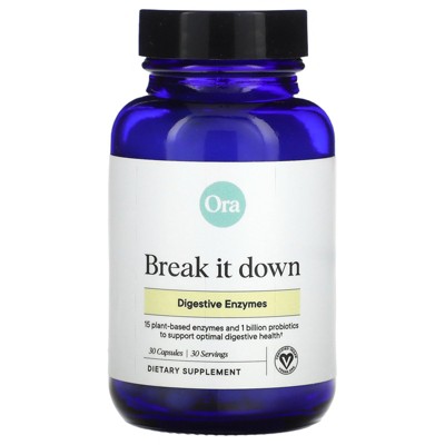 Ora Break It Down, Digestive Enzymes, 30 Capsules