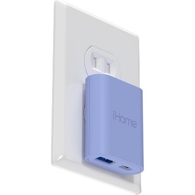 iHome USB C Charger: AC Pro 20W Multiport USB Charger (1 USB-C Port, 1 USB-A Port), Flat USB C Charger Block