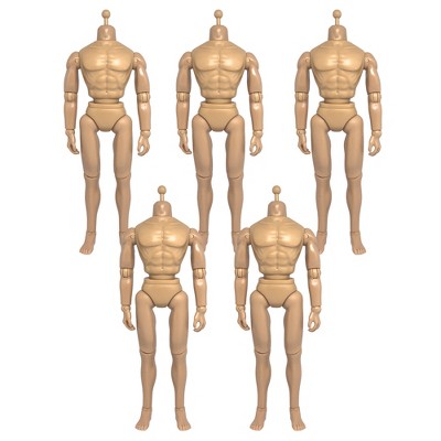 Set of 5 12 Inch 1/6th Scale Super Articulated Type S Male Action Figure Bodies [Flesh]