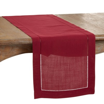 Saro Lifestyle Classic Hemstitch Border Table Runner