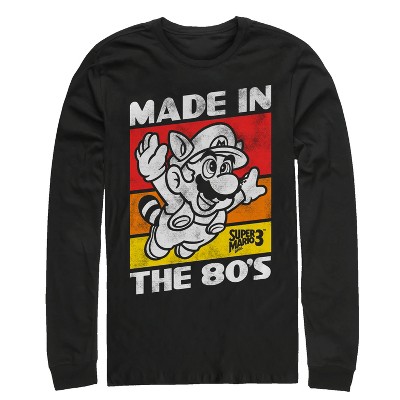 Men's Nintendo Raccoon Mario Made in the 80's Long Sleeve Shirt