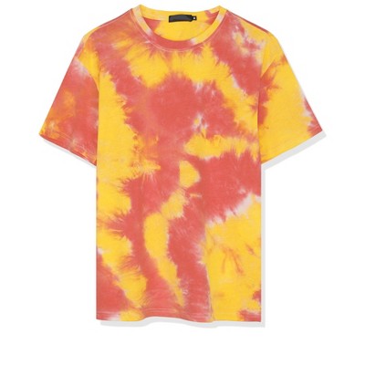 Lars Amadeus Men's Summer Tie-Dye Design Tee Short Sleeves Hip Hop Printed T-Shirt