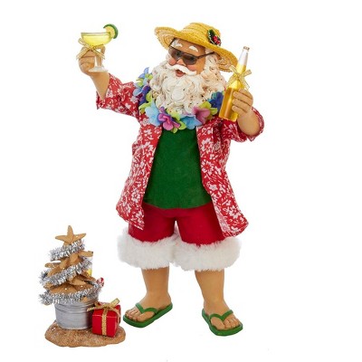 Kurt Adler 10" Fabriche Beach Santa Set of 2 Pieces