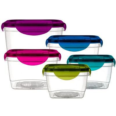 Lexi Home  Jumbo 5-Piece Lock and Seal Square Food Storage Container Set