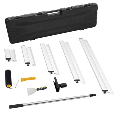 VEVOR Drywall Skimming Blade Set, 10/16/24/32/40 in Skimming Blades + 34-81.6 in Extension Handle Pole, Steel Knife Professional Skim Coat Tools