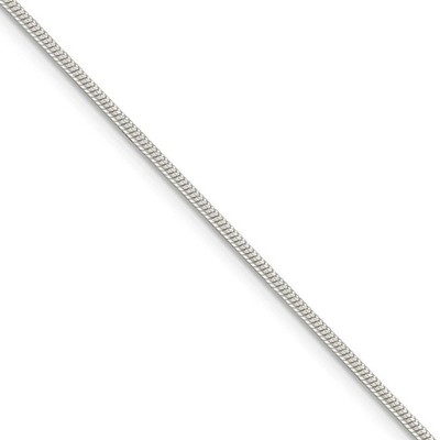 Black Bow Jewelry 1.5mm Sterling Silver, Round Solid Snake Chain Necklace