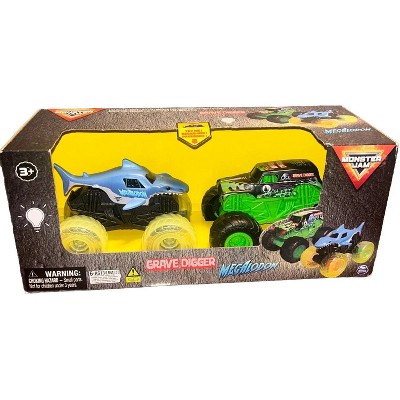 Monster Jam Grave Digger & Megalodon 2pk Light  Mini Monster Trucks