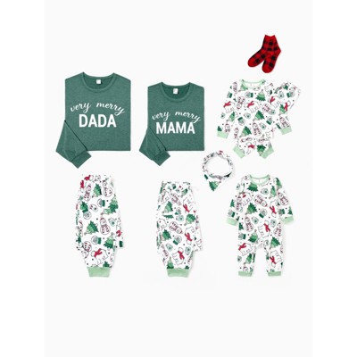 PATPAT Family Christmas Pjs Matching Sets Holiday Jammies Sleepwear Christmas Pajamas for Family Xmas Outfits with Socks