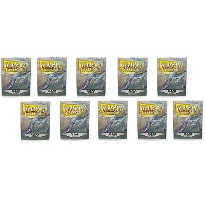 Dragon Shield 10 Packs Dragon Shield Classic Clear Standard Size 100 ct Card Sleeves Display Case