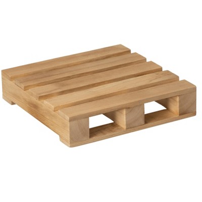Vintiquewise Rustic Wooden Pallet Display Stand Natural Wood Riser for Home Decor, Table Centerpiece, Candle, Dessert, Plant, DIY, Party, Event