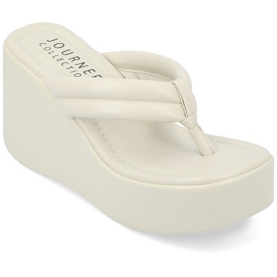 Journee Collection Women's Shareene Slip On Platform Wedge Sandals