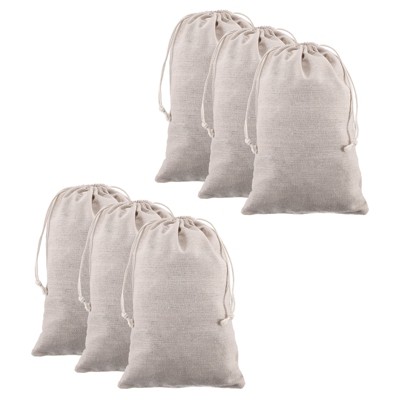Unique Bargains Cotton Foldable Gym Travel Hiking Storage Drawstring Bag 12 Pcs