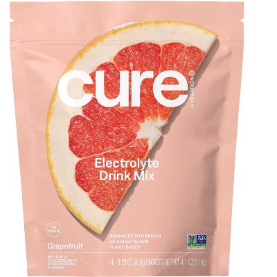 Cure Hydration Hydrating Electrolyte Mix, Grapefruit, 14 Packets, 0.29 oz (8.3 g) Each