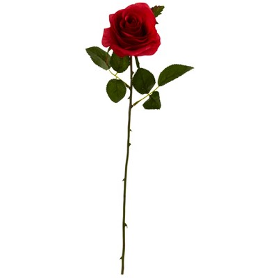 Nearly Natural 18-in Rose Artificial Flower (Set of 24), Red