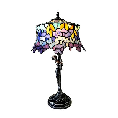 Chloe Lighting CH1T170PW13-TL1 Sophia Wisteria 1 Light Antique Dark Bronze Tiffany-Style Table Lamp 13" Shade