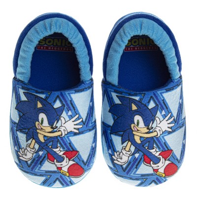 SEGA Sonic the Hedgehog Boys Slippers - House Shoes Lightweight Plush Warm Comfort Soft Aline Slipper (toddlers)