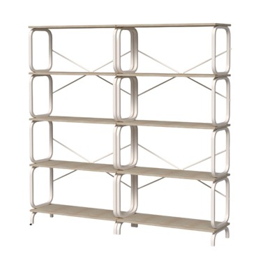 FONTOI Decorative Bookshelf, 5-Tier Bookcase with Metal Frame, Vintage Industrial Style Bookshelf for Bedroom Home Office, White, 12.2"*63"*63"
