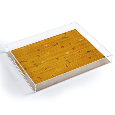 Becky Bailey Cactus Silk In Gold Acrylic Tray - Deny Designs