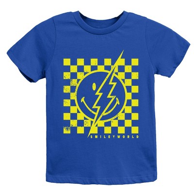 The Juniper Shop SmileyWorld Checkered Lightning Distressed Youth Short Sleeve Tee