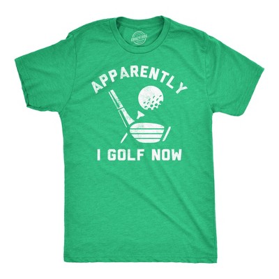 Mens Funny T Shirts Apparently I Golf Now Sarcastic Golfing Graphic Novelty Tee for Men - Crazy Dog Men's T Shirt For Golfers
