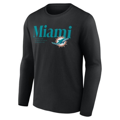 NFL Miami Dolphins Men's Black Long Sleeve T-Shirt