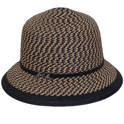 Magid Two Tone Metal Accent Straw Bucket Sun Hat