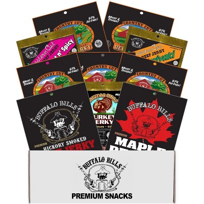Buffalo Bills 10-pc Mostly Mild Jerky Sampler Gift Box (10 packs of mostly mild jerky)