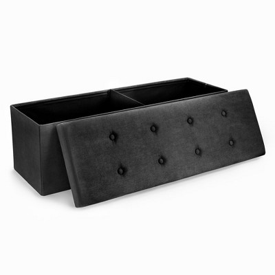 Sorbus Collapsible Bench Ottoman With Cover - Faux Suede
