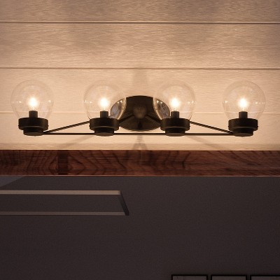 Urban Ambiance Luxury Contemporary Bathroom Vanity Light,  6.5"H x 31.125"W,  Midnight Black Finish, UHP2708