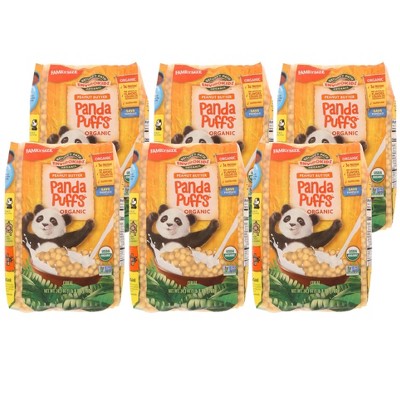 EnviroKidz Organic Peanut Butter Panda Puffs Cereal - Case of 6/24.7 oz