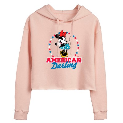 Women's - Disney - American Darling Minnie Cropped Graphic Hoodie