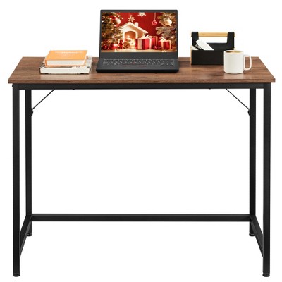 VASAGLE 39-Inch Computer Writing Desk, Home Office Small Study Workstation, Industrial Style PC Laptop Table, Steel Frame