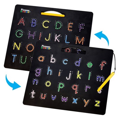 PICASSO-TILES Large 12" x 10" Double-Sided Magnetic Drawing Board STEM Toy for Kids 3+