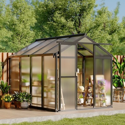 Whizmax 6' x 8' Greenhouse, Upgraded Polycarbonate Green House with Vent, Aluminum Frame, Greenhouses for Outdoors for Yard, Garden, Hobby
