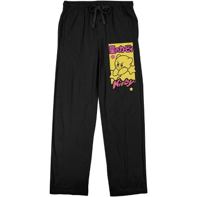 Kirby Star Block Men's Black Sleep Pajama Pants