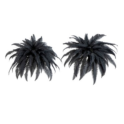 Nearly Natural 48-in Artificial Halloween Black Boston Fern - Set of 2
