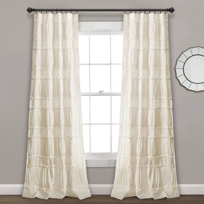 Set of 2 Nova Ruffle Light Filtering Curtain Panels - Lush Décor