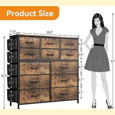 12-Drawer Dresser for Bedroom, Fabric Storage Dresser for Bedroom, Living Room, or Entryway