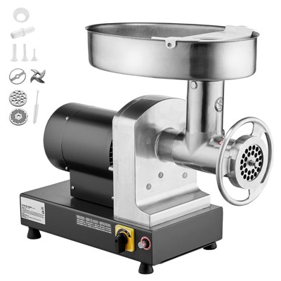 VEVOR Meat Grinder, 6 Lbs/Min Capacity Electric Meat Grinders with Blade, Grinding Plate, Sausage Maker, Stainless Steel Commercial Meat Mincer